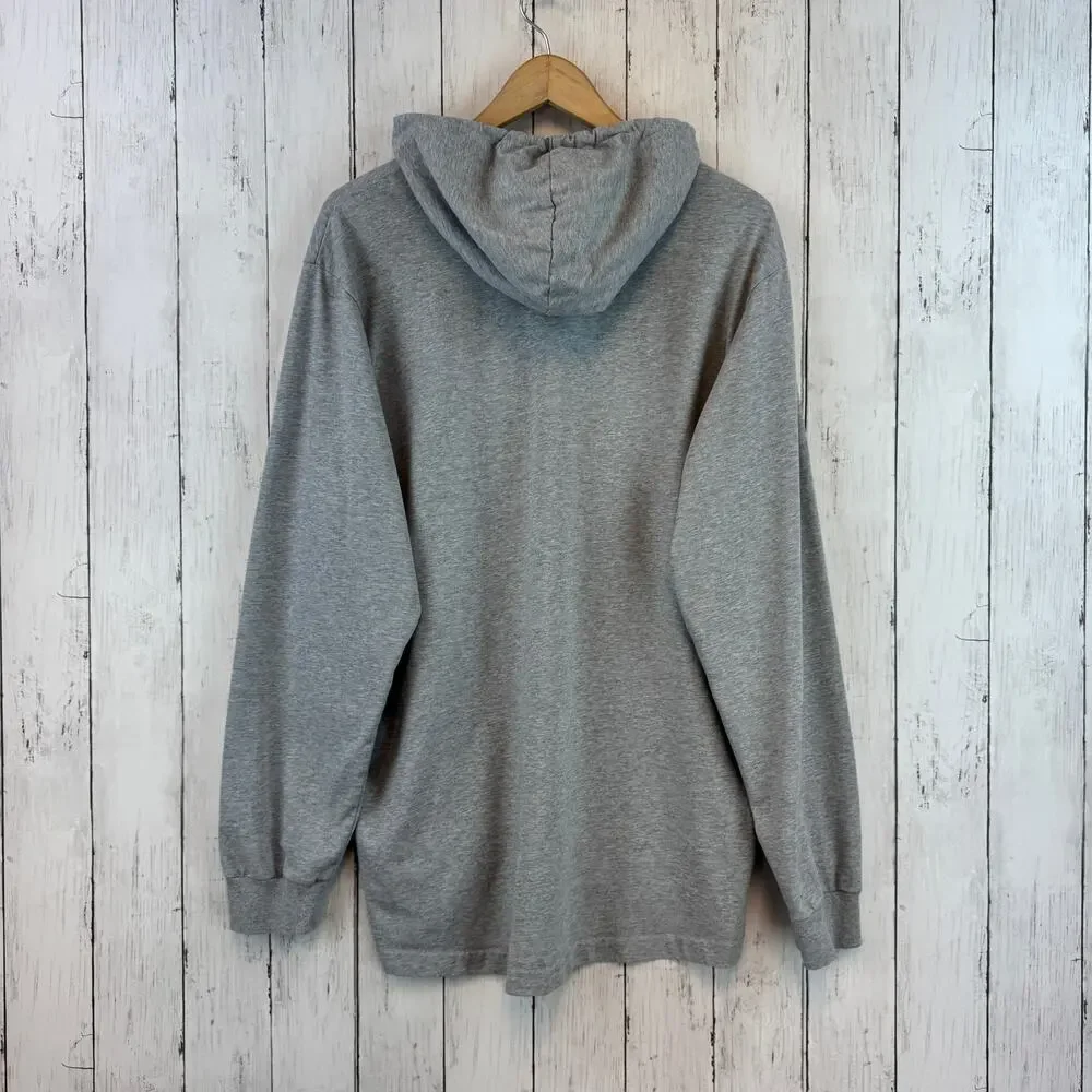 Adidas Grey Essentials Aeroready Graphic Logo Performance Hoodie Size XL - Picture 5 of 13